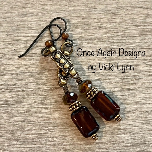 Hand Crafted Jewelry - ARTISAN “Root Beer Brown Sugar” - Dangle Earrings